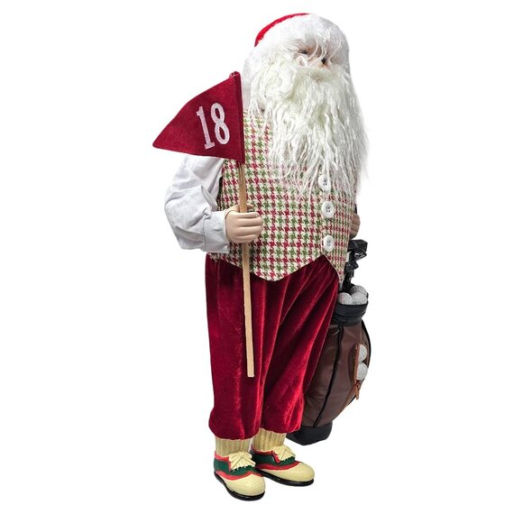 Golfing Golf Festive Upright 18" Santa Christmas Table Decoration Party Decor - Picture 2 of 5